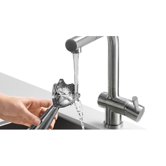Braun MultiQuick 1 MQ 100 Curry Stabmixer - Pürierstab mit abnehmbarem Edelstahl Mixfuß mit PowerBell Technologie, inkl. 600 ml Mix- und Messbecher, 450 Watt, Weiß