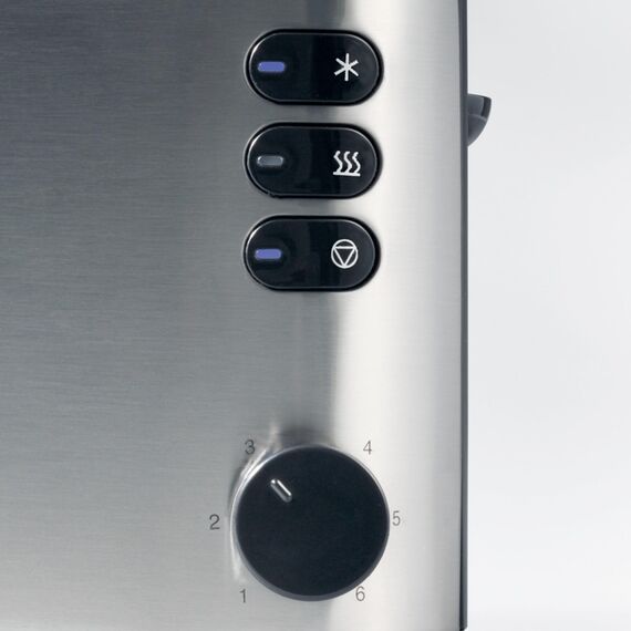SEVERIN Automatik-Toaster mit 2 Toastschlitzen, mit Brötchenaufsatz, Edelstahl, zum Toasten, Auftauen und Erwärmen, 850 W, Edelstahl gebürstet/schwarz, AT 2514
