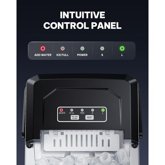 Silonn Eiswürfelmaschine mit Griff-Eiswürfelkorb – Tragbar & Selbstreinigend, Mini Ice Maker 9 Eiswürfel/6 Min. 12 KG/Tag, Eiswürfel einfach entnehmen und überall nutzen