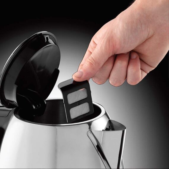 Russell Hobbs Wasserkocher klein [1l] Victory Edelstahl poliert (2400W, Schnellkochfunktion, herausnehmbarer Kalkfilter,außenliegende Wasserstandsanzeige,kleiner Reisewasserkocher) Teekocher 24990-70