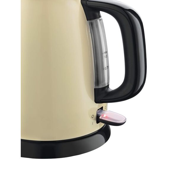 Russell Hobbs Wasserkocher [1,0l] Colours+ Edelstahl Creme (2400W, Schnellkochfunktion, herausnehmbarer Kalkfilter, außenliegende Wasserstandsanzeige,kleiner Reisewasserkocher) Teekocher 24994-70