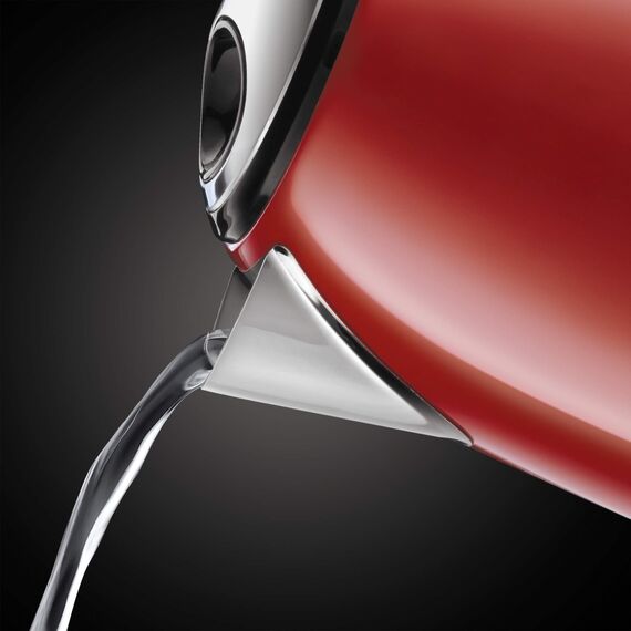 Russell Hobbs Wasserkocher klein [1l] Colours+ Edelstahl Rot (2400W, Schnellkochfunktion, herausnehmbarer Kalkfilter, außenliegende Wasserstandsanzeige, kleiner Reisewasserkocher) Teekocher 24992-70