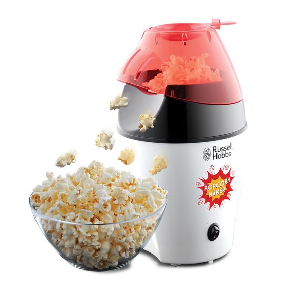 Russell Hobbs Popcornmaschine Heißluft, ohne Fett & Öl Fiesta (inkl. Mais Messlöffel, 1290W) Popcorn Maker 24630-56