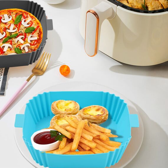 Silikon Backform für Heißluftfritteuse-Backpapier Für Heißluftfritteuse Zuschnitte,Silikonform Für Airfryer Zubehör Silikonbackformen Air Fryer Silikon Accessories Silikoneinsatz