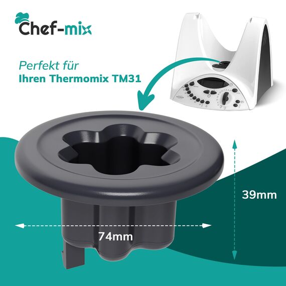 Chef-Mix Motor Kupplung Ersatz für Vоrwerk Motorkupplung - Kupplungseinsatz Mitnehmerritzel für Küchenmaschine Thermоmix TM31 - Thermоmix Vоrwerk TM31 Ersatzteile & Thermоmix Zubehör TM31