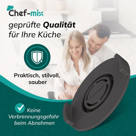 Chef-Mix Spritzschutz für Thermоmix TM5 TM6 TM31 Monsieur Cuisine Smart Trend Connect - Silikon Sieb Spritzschutz Thermоmix Topf - TM5 Deckel Thermоmix TM6 Zubehör TM31 Zubehör Thermоmix Silikondeckel