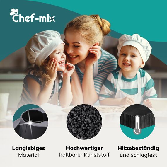 Chef-Mix TM 31 Mixtopffuss Schwarz Ersatz für Vоrwerk Thermоmix Mixtopf Unterteil TM31 - Kunststoff Behälterunterteil für Thermоmix Mixtopf TM31 - Thermоmix TM31 Ersatzteile & Thermоmix Zubehör TM31