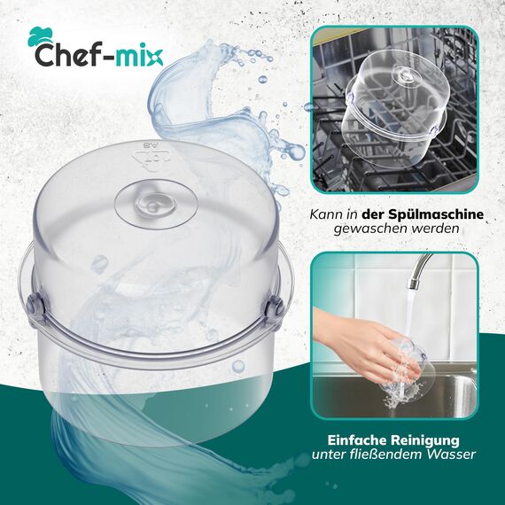 Chef-Mix Messbecher 100ml Ersatz für Vоrwerk Thermоmix Messbecher Kunststoff Dosierkappe - Becher Plastik für Deckelöffnung Küchenmaschine Thermоmix TM5 TM21 TM31 TM3300 & Zubehör für den Thermоmix TM