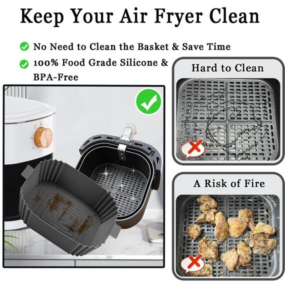 Silikon Backform für Heißluftfritteuse-Backpapier Für Heißluftfritteuse Zuschnitte,Silikonform Für Airfryer Zubehör Silikonbackformen Air Fryer Silikon Accessories Silikoneinsatz