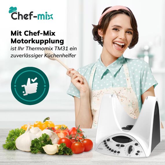 Chef-Mix Motor Kupplung Ersatz für Vоrwerk Motorkupplung - Kupplungseinsatz Mitnehmerritzel für Küchenmaschine Thermоmix TM31 - Thermоmix Vоrwerk TM31 Ersatzteile & Thermоmix Zubehör TM31