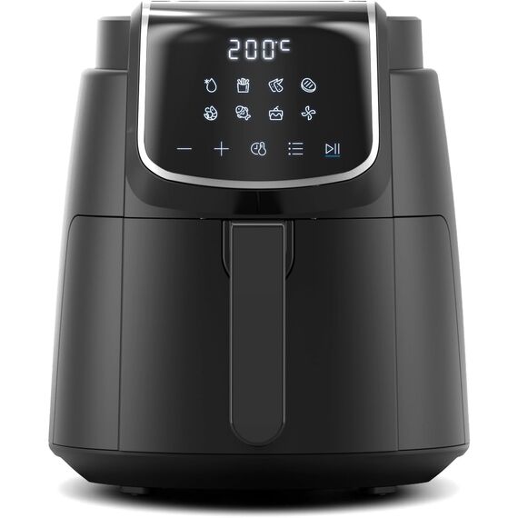 Midea MF-CN35C2,Digital Air Fryer 1500W mit 8 voreingestellten Funktionen und 60 Min Timer,3,5L Heißluftfritteuse für gesundes ölfreies Kochen,Backen,Grillen,intelligente Temperaturkontrolle,Schwarz