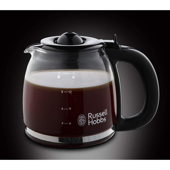 Russell Hobbs Kaffeemaschine [Digitaler Timer, Brausekopf für optimale Extraktion&Aroma] Victory Edelstahl hochglanz-poliert (1–10 Tassen, 1,25l Glaskanne, 1100W) Filterkaffeemaschine 24030-56