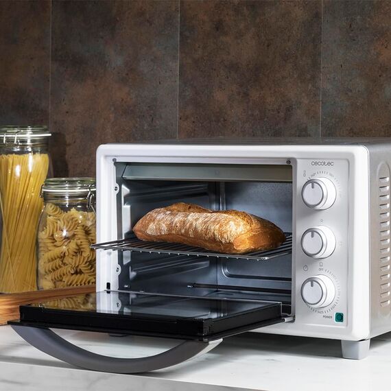 Cecotec Minibackofen Bake & Toast 2300 Weiß, 23 L, 1500 W, 3 Heizmodi, 60-Minuten-Timer, einstellbare Temperatur bis zu 230 ºC, Crumb Auffangschale