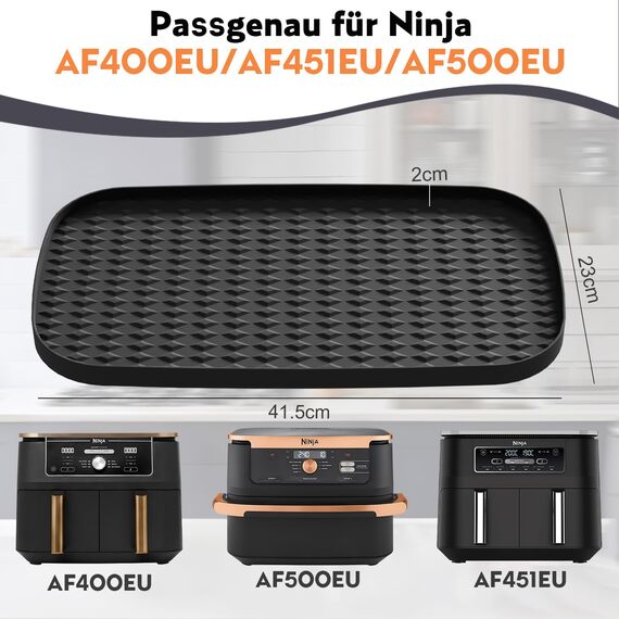 Heißluftfritteuse Zubehör für Ninja AF500EU AF400EU AF451EU, Airfryer Zubehör Aufbewahrungsregal Silikonmatte für Ninja Foodi Flexdrawer Dual Zone 9,5L-10,4L
