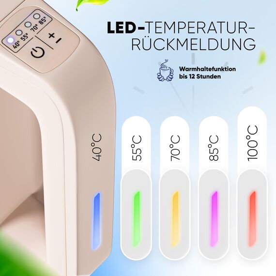 Stillstern Wasserkocher mit Temperatureinstellung [1,7L, 2200W, 40-55-70-85-100°C], 12h Warmhalten, Wasserkocher Edelstahl mit Präzisionsausguss, Schnelles Aufheizen, Teekocher Camping, Matt Finishing