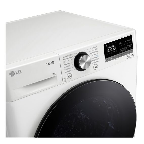 LG RT80V9W Wärmepumpentrockner 8 kg ǀ Klasse C ǀ Allergy Care ǀ Sensor Dry für optimierte Trockungsleitung
