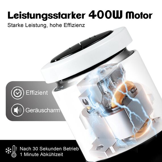 Kitchen in the Box Zerkleinerer Küche Elektrisch 400W Multizerkleinerer, fleischwolf mit 2 Schüsseln(2L+2L) und 2 Bi-Level Edelstahl Klingen, Universalzerkleinerer für Fleisch,Gemüse,Zwiebeln,Obst