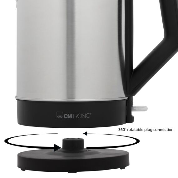 Bomann Doppel-Kochplatte DKP 5033 E, ideal für Camping, Küche oder Büro, edelstahl & Clatronic WKS 3692 Wasserkocher verdecktes heizelement, automatische Abschaltung, 1,5 L, 2200 W, Schwarz/Edelstahl