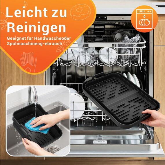 Airfryer Zubehör Für Ninja Foodi Flexdrawer 10,4l Heißluftfritteuse AF500EU, 3Pcs Faltbar Silikonform Heißluftfritteuse Zubehör Für Ninja AF500EU 10,4L Wiederverwendba Auflaufform Anstelle Backpapier