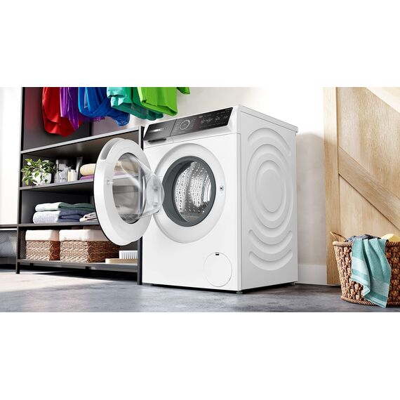 Bosch WGB244040 Serie 8 Smarte Waschmaschine, 9 kg, 1400 UpM, Made in Germany, Active Water Plus Energie- und Wasserersparnis, Iron Assist Dampf zum Entknittern, Mini Load