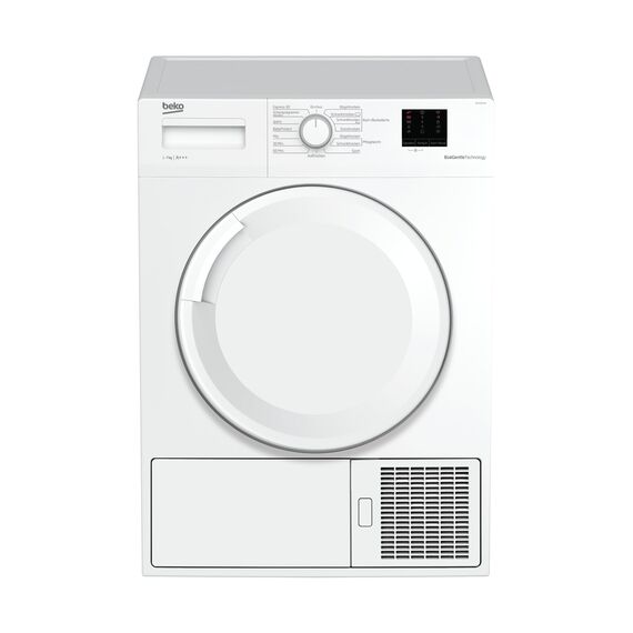 Beko DS7511PA b100 Wärmepumpentrockner, 7 kg, LED-Display, Aquawave Shcontrommel, 34 cm XL-Einfüllöffnung, Startzeitvorwahl, Kindersicherung, Knitterschutz, Weiß