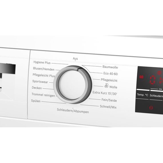 Bosch WUU28T71, Stiftung Warentest Testsieger*, Serie 6 Waschmaschine 8 kg, Unterbaufähig, 1400 UpM, Beladungserkennung, Hygiene Plus, Nachlegefunktion, Frontlader, LED Display, Schontrommel, AquaStop