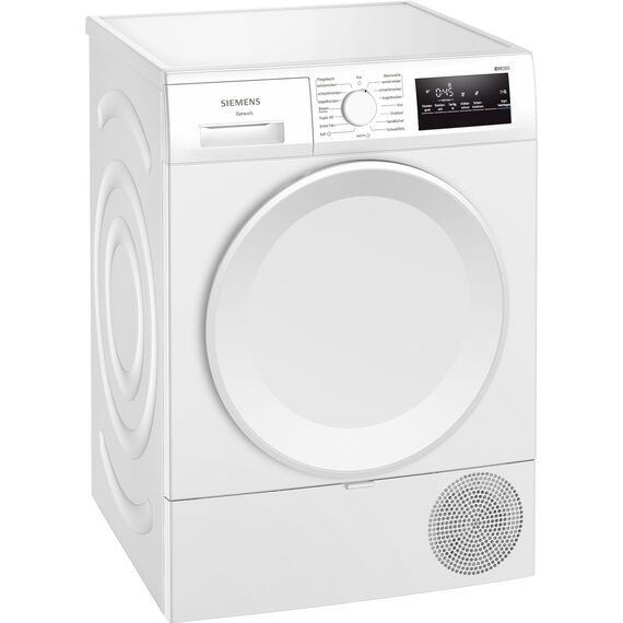 Siemens WT43HV04, iQ300, Wärmepumpen-Trockner, 8 kg, autoDry, super40-Programm, 63 dB, Touch LED-Display, softDry, Outdoor-Programm, easyClean-Filter, Kindersicherung, Weiß