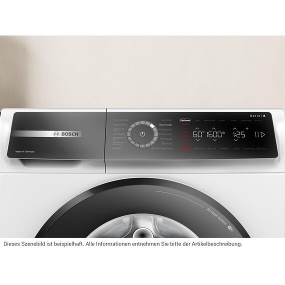Bosch WGB256041, Serie 8, Smarte Waschmaschine, 1-10kg, 1600 UpM, Made in Germany, Maximale Energie- und Wasserersparnis, Fleckenautomatik, Iron Assist, Speed Perfect, Nachlegefunktion, AquaStop