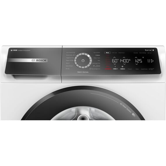 Bosch WGB244040 Serie 8 Smarte Waschmaschine, 9 kg, 1400 UpM, Made in Germany, Active Water Plus Energie- und Wasserersparnis, Iron Assist Dampf zum Entknittern, Mini Load