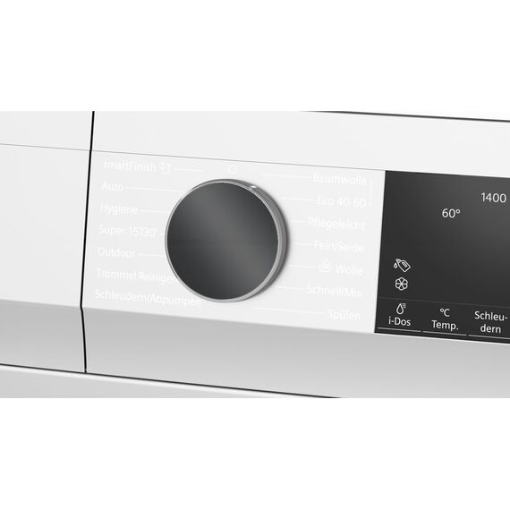 Siemens WG44G2F41, iQ500, Waschmaschine 9 kg, 1400 UpM, automatische Fleckenentfernung, weniger Bügeln mit smartFinish, varioSpeed für schnelles Waschen, i-Dos, Nachlegefunktion, aquaStop, Weiß