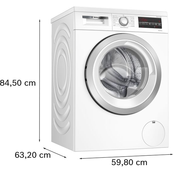 Bosch WUU28T42 Serie 6 Waschmaschine 9 kg, Unterbaufähig, 1400 UpM, Maximale Energie- und Wasserersparnis, Speed Perfect, Extraprogramme für Sport, Dunkles und Babykleidung, Nachlegefunktion