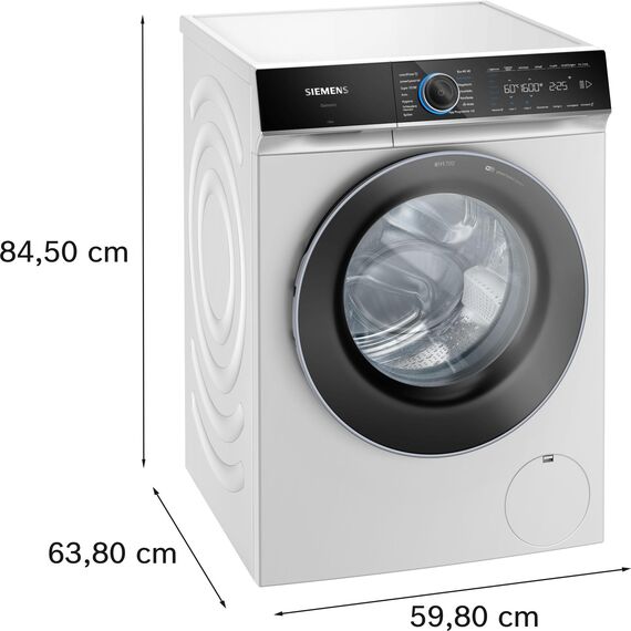 Siemens WG56B2A41, iQ700, Smarte Waschmaschine 10 kg, 1600 UpM, Made in Germany, i-Dos, Antiflecken-System, smartFinish Bügelhilfe, schneller Waschen mit speedPack XL, Mini load für Einzelteile
