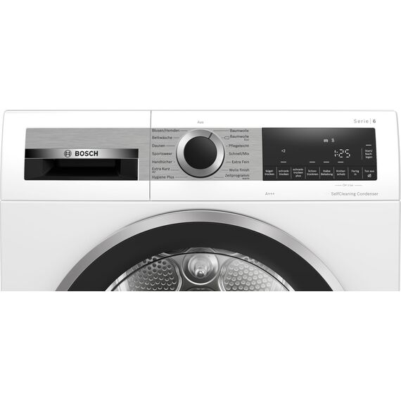 Bosch WQG235D00, Stiftung Warentest GUT (2,2)*, Serie 6, Wärmepumpentrockner 8 kg, Schneller getrocknete Wäsche, Auto Dry, Option Halbe Beladung, Sensitive Drying-System, Selbstreinigender Kondensator