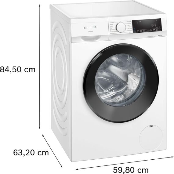 Siemens WG54G106EM iQ500, Waschmaschine 10kg, 1400 UpM, Antiflecken-System, varioSpeed für schneller saubere Wäsche, Nachlegefunktion, wäscheschonend, LED-Display, aquaStop, Amazon Exclusive Edition