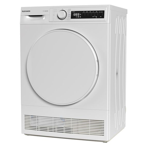 Telefunken Kondenstrockner / 7kg Trockner mit 15 Programmen, Startzeitvorwahl, Knitterschutz & reversierenden Trommelbewegungen, weiß, T-11-400-W