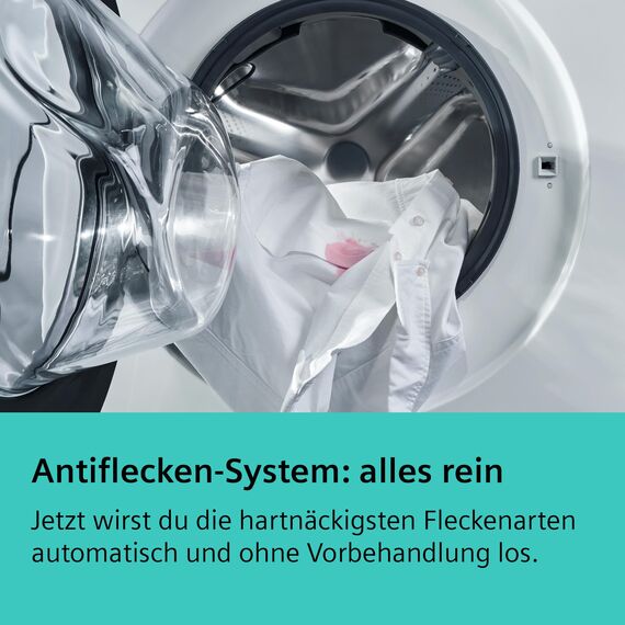 Siemens WG56B2A41, iQ700, Smarte Waschmaschine 10 kg, 1600 UpM, Made in Germany, i-Dos, Antiflecken-System, smartFinish Bügelhilfe, schneller Waschen mit speedPack XL, Mini load für Einzelteile