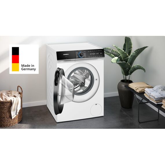 Siemens WG56B2A41, iQ700, Smarte Waschmaschine 10 kg, 1600 UpM, Made in Germany, i-Dos, Antiflecken-System, smartFinish Bügelhilfe, schneller Waschen mit speedPack XL, Mini load für Einzelteile