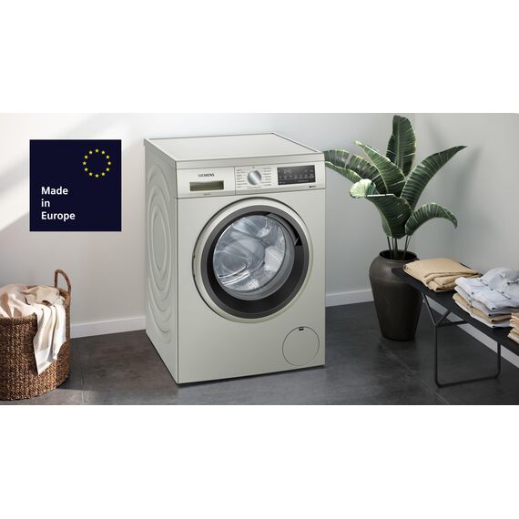 Siemens WU14UTS8, iQ500 Unterbau-Waschmaschine 9 kg, 1400 UpM, Antiflecken-System, smartFinish für weniger Bügeln, Schneller Waschen mit speedPack L, waterPerfect Plus, Nachlegefunktion, Silber-Inox