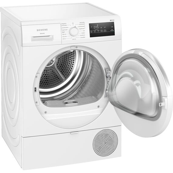Siemens WT43HV04, iQ300, Wärmepumpen-Trockner, 8 kg, autoDry, super40-Programm, 63 dB, Touch LED-Display, softDry, Outdoor-Programm, easyClean-Filter, Kindersicherung, Weiß