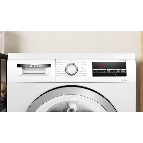 Bosch WUU28T71, Stiftung Warentest Testsieger*, Serie 6 Waschmaschine 8 kg, Unterbaufähig, 1400 UpM, Beladungserkennung, Hygiene Plus, Nachlegefunktion, Frontlader, LED Display, Schontrommel, AquaStop