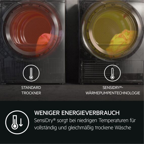 AEG Wärmepumpentrockner 8 kg, Serie 8000: AbsoluteCare Wolle- und Seidetrocknung, Testsieger der Stiftung Warentest, Energiekl. C, Energiesparend, Trommelbeleuchtung, Knitterschutz, TR8T70680