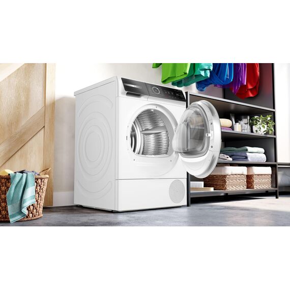 Bosch WQB245B40, Stiftung Warentest GUT (2,5)*, Serie 8 Smarter Wärmepumpentrockner 9 kg, AutoDry Sensorgesteuerte Trocknung, SmartDry Programmautomatik, LED-Display, Selbstreinigender Kondensator