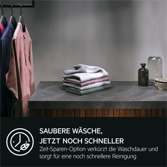AEG Waschmaschine 8 kg, Serie 6000 ProSense: Mengenautomatik für automatische Anpassung von Waschdauer & Energieverbrauch, Startzeitvorwahl, Nachlegefunktion, Vollwasserschutz, 1400 U/min, L6AMZ48FL