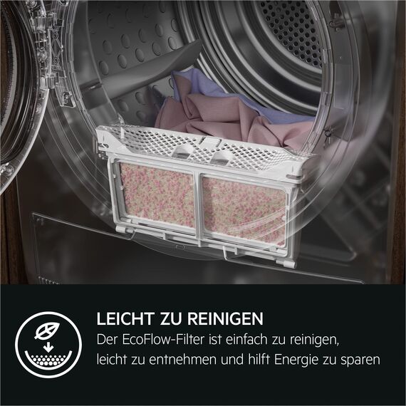 AEG Wärmepumpentrockner 8 kg, Testsieger der Stiftung Warentest, Serie 8000 AbsoluteCare - Wolle- und Seidetrocknung, C, Energiesparend, Trommelbeleuchtung, Knitterschutz, Schontrommel, TR8AMZ68