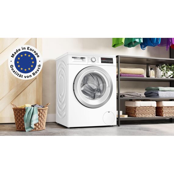 Bosch WUU28T71, Stiftung Warentest Testsieger*, Serie 6 Waschmaschine 8 kg, Unterbaufähig, 1400 UpM, Beladungserkennung, Hygiene Plus, Nachlegefunktion, Frontlader, LED Display, Schontrommel, AquaStop
