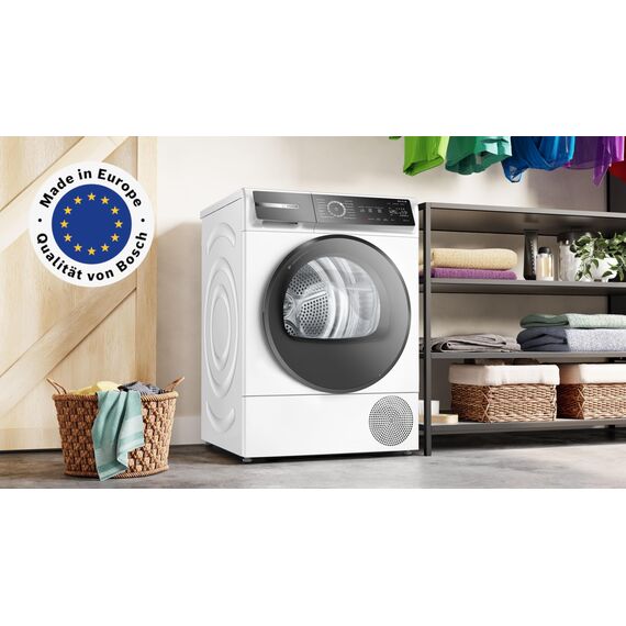 Bosch WQB245B40, Stiftung Warentest GUT (2,5)*, Serie 8 Smarter Wärmepumpentrockner 9 kg, AutoDry Sensorgesteuerte Trocknung, SmartDry Programmautomatik, LED-Display, Selbstreinigender Kondensator