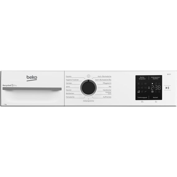 Beko BM3T3723W Wäschetrockner, 7 kg, Frontlader Kondenstrockner, allergikergeeignet, 15 Programme, kombinierter Filtermechanismus, Knitterschutz, AquaWave Schontrommel, Weiß