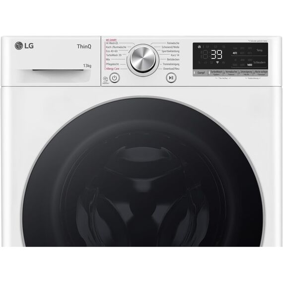 LG F4WR7031 Frontlader-Waschmaschine 13 kg, Klasse A -20%, 1.360 U./Min., 61.5x60x85 cm, TurboWash 360 in 39 Minuten, Allergy Care, Steam, Wi-Fi, Digitales Touchdisplay, Weiß