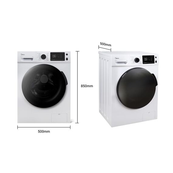 Midea Waschmaschine W 5.840 iN / 8KG Fassungsvermögen/Energieeffizienzklasse B / 1400 U/min/Steam Care/Reload-Nachlegefunktion