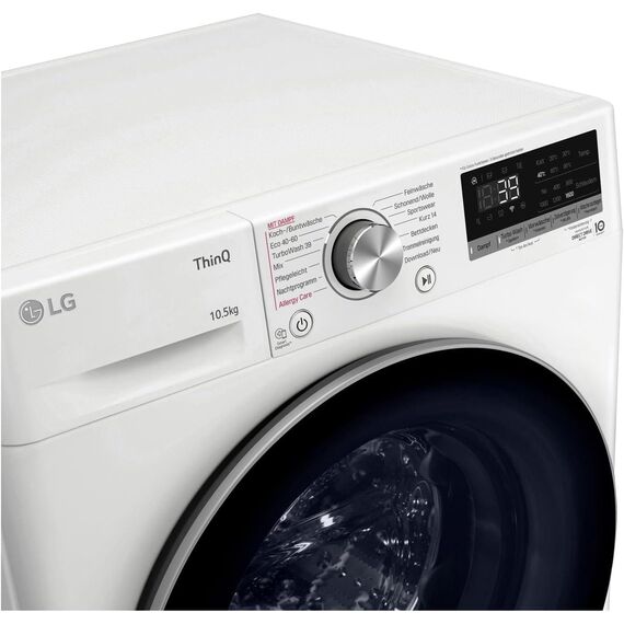LG Electronics F6WV710P1 Waschmaschine | 10,5 kg AI DD Steam TurboWash 360° |1560 Umdrehungen| ThinQ | Neue Wohlfühl-Trommel | Weiß